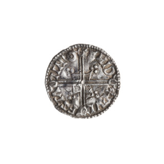 Denarius, Ethelred II (978–1016), Wulfstan. Obverse: bust of the ruler in armor and radial helmet,