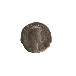 Denarius of Lucius Verus (130–169; Roman emperor 161–169). Obverse: Emperor's bust right, legend