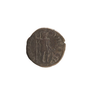 Denarius of Lucius Verus (130–169; Roman emperor 161–169). Obverse: Emperor's head right, legend