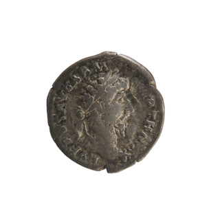 Denarius of Lucius Verus (130–169; Roman emperor 161–169). Obverse: Emperor's head right, laurel