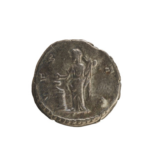 Denarius, Lucius Verus (130–169; Roman emperor 161–169) and Lucilla (149–182; Roman empress