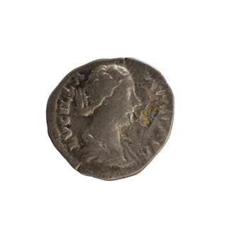 Denarius, Lucius Verus (130–169; Roman emperor 161–169) and Lucilla (149–182; Roman empress