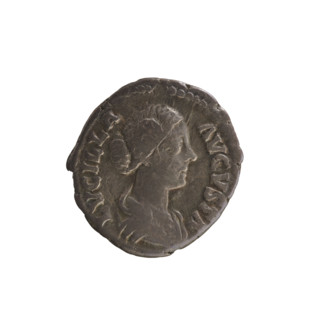 Denarius of Lucius Verus (130–169; Roman emperor 161–169) and Lucilla (149–182; Roman empress