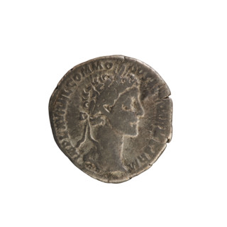 denarius, Marcus Aurelius (121–180; Roman emperor 161–180); imperial busts of Commodus (161–192;