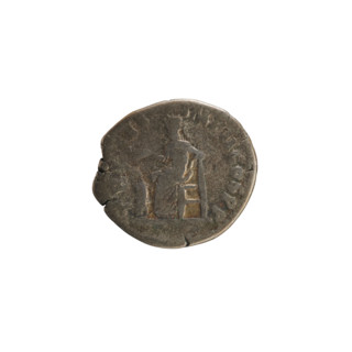 Denarius, Marcus Aurelius (121–180; Roman emperor 161–180). Obverse: Bust of Commodus (161–192;