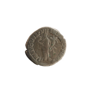 Denarius of Commodus (reigned 177–192). Obverse: Emperor's bust right, laureate. Inscription: