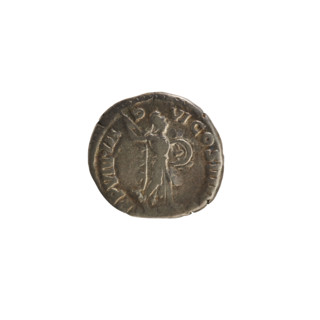 Denarius, Commodus (161–192; Roman emperor 177–192). Obverse: Emperor's head right, laurel wreath;