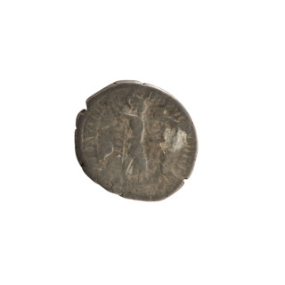Denarius of Commodus (reign 177–192). Obverse: Emperor's head right, wearing a laurel wreath,