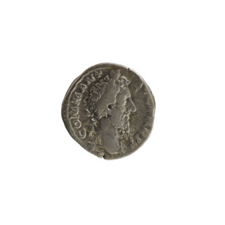 Denarius, Commodus (161–192; Roman emperor 177–192). Obverse: Emperor's head right, with laurel
