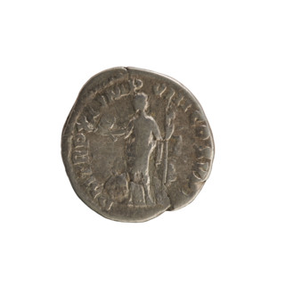 Denarius; Commodus (161–192, Roman emperor 177–192). Obverse: Emperor's head right, laurel wreath;