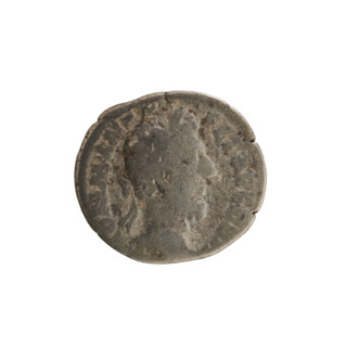 Denarius of Commodus (reign 177–192). Obverse: Laureate bust of the emperor right; legend (very
