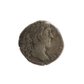 denarius of Commodus (161–192; Roman emperor 177–192). Obverse: Emperor's head right, laurel