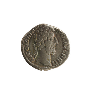 Denarius, Commodus (161–192 CE; Roman emperor 177–192). Obverse: Emperor's head right, with laurel