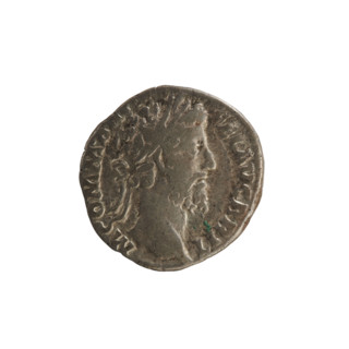 Denarius of Commodus (reigned 177–192 AD). Obverse: laureate imperial bust of Commodus right;