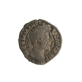 Denarius of Commodus (161–192; Roman emperor 177–192). Obverse: Emperor's head right, wearing a