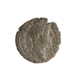 Denarius of Commodus (reigned 177–192). Obverse: Emperor's head right, laurel wreath; legend 'M