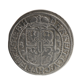Pfahler, Ernest. Obv. Bust facing right in mitre and electoral mantle; a sceptre in his right hand,