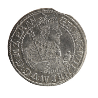 Obv. Bust facing right in mitre and electoral mantle. A sceptre in his right hand, the left resting