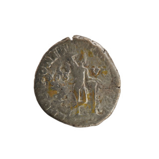 Denarius of Commodus (161–192; Roman emperor 177–192). Obverse: Emperor's head right, laurel