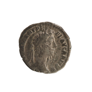Denarius of Commodus (reign 177–192 CE), Roman, struck 190–191 CE. Obverse: laureate, draped,