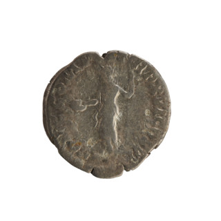 Denarius of Commodus (161–192; Roman emperor 177–192). Obverse: Emperor's head right, laureate;