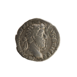 Denarius, Commodus (reigned 177–192). Obverse: Emperor's head right, wearing a laurel wreath;