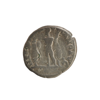 Denarius of Commodus (reigned 177–192). Obverse: Emperor's head right, wearing a laurel wreath;