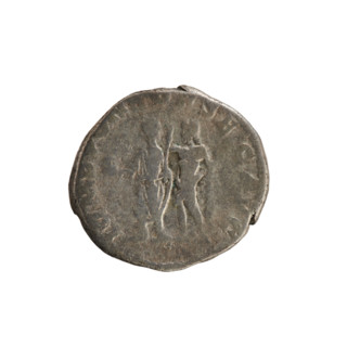 Denarius of Commodus (reigned 177–192). Obverse: Emperor's head right, wearing a laurel wreath