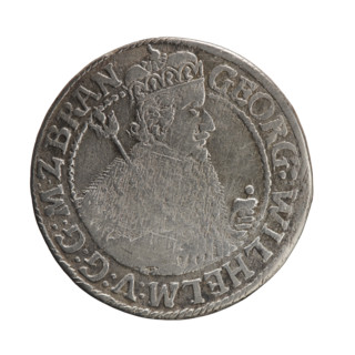 Obv. Bust facing right in mitre and electoral mantle. A sceptre in the right hand, the left resting