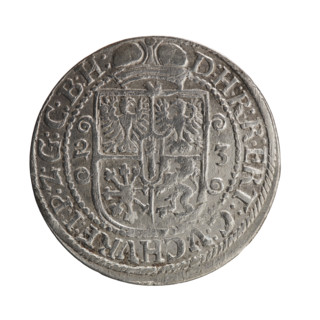 Obv. Male bust facing right in mitre and electoral mantle. A sceptre in his right hand, the left