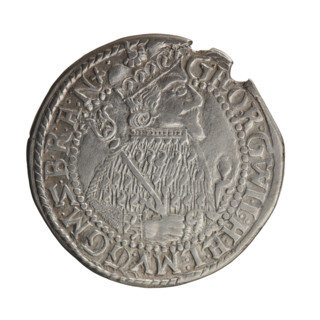 Counterfeit coin (from the period), 1624. Obverse: Bust facing right in mitre and electoral mantle,