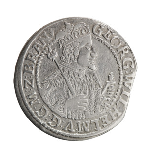 Obv. Bust facing right in mitre and electoral mantle. A sceptre in his right hand, the left resting