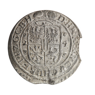 Obv. Bust facing right in mitre and electoral mantle. A sceptre in his right hand, the left resting