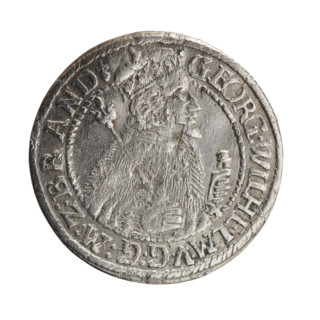 Obv. Bust facing right in mitre and electoral mantle. A sceptre in his right hand, the left resting