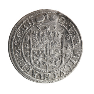 Obv. Bust facing right in mitre and electoral mantle. A sceptre in his right hand, the left resting