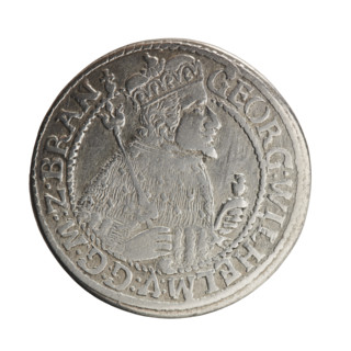 Obv. Bust facing right in mitre and electoral mantle. A sceptre in his right hand, the left resting