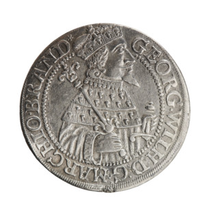 male busts in armor, coats of arms, George William Hohenzollern (Elector of Brandenburg; Duke of