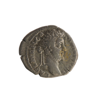 Denarius of Commodus (reigned 177–192). Obverse: Laureate bust of the emperor right; inscription L