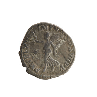 Denarius, Commodus (161–192 CE; Roman emperor 177–192). Obverse: Emperor's bust right,