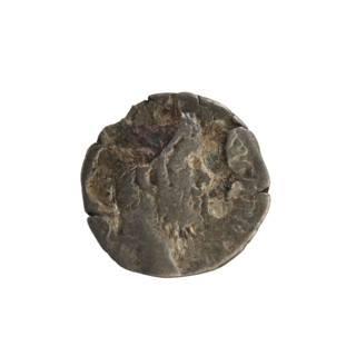 Denarius of Commodus (reigned 177–192). Obverse: emperor's head right, with laurel wreath. Reverse