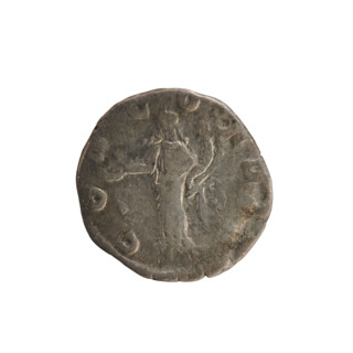 Denarius of Commodus (reigned 177–192) and Empress Crispina (active 178–191). Obverse: inscription
