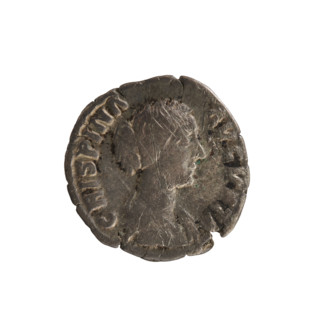 Denarius, Commodus (161–192), obverse: bust of Empress Crispina (164–192?) right, draped, hair in a