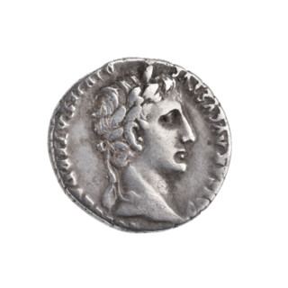 denarius, Octavian Augustus (63 BC–14; Roman emperor 27 BC–14). Obverse: Emperor's head with a