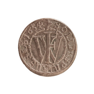 szelag; obverse: Prussian eagle with monogram composed of the letters IC on its chest; rim