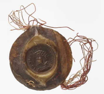 Round wax seal of Bolko II the Little (Duke of Jawor-Swidnica, 1326–1368). On-foot wax seal with
