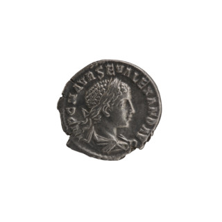 Denarius of Alexander Severus (208–235; Roman emperor 222–235). Obverse: bust of the emperor facing