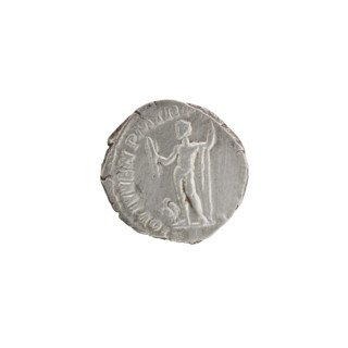 Denarius of Commodus (reigned 177–192). Obverse: Head of Commodus in a laurel wreath facing right,