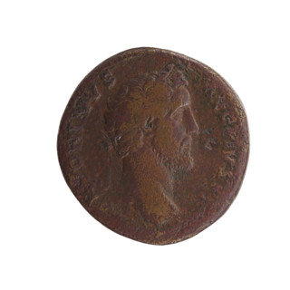 Sestertius, Antoninus Pius (86–161; Roman emperor 138–161), issuer; obverse: head of the emperor in