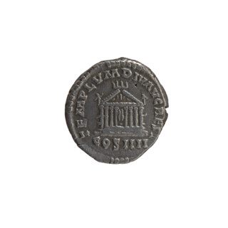 Denarius of Antoninus Pius (86–161; Roman emperor 138–161). Obverse: Head of the emperor in a