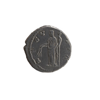 Denarius, posthumous issue for Faustina the Elder (98–141; Roman empress 138–141). Obverse: Bust of